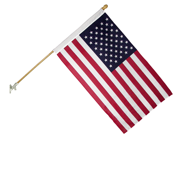 slide 1 of 1, Annin Flagmakers American Flag Kit With Wood Pole - Red/White/Blue/Natural, 2.5 ft x 4 ft