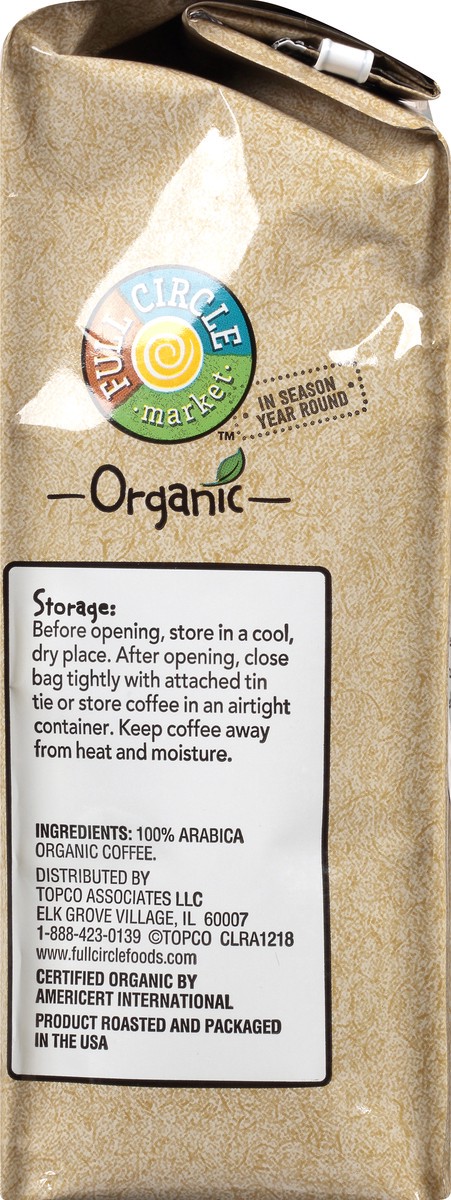 slide 2 of 9, Full Circle Market Organic Medium/Medium Dark Roast Ground Signature Blend Coffee - 12 oz, 12 oz