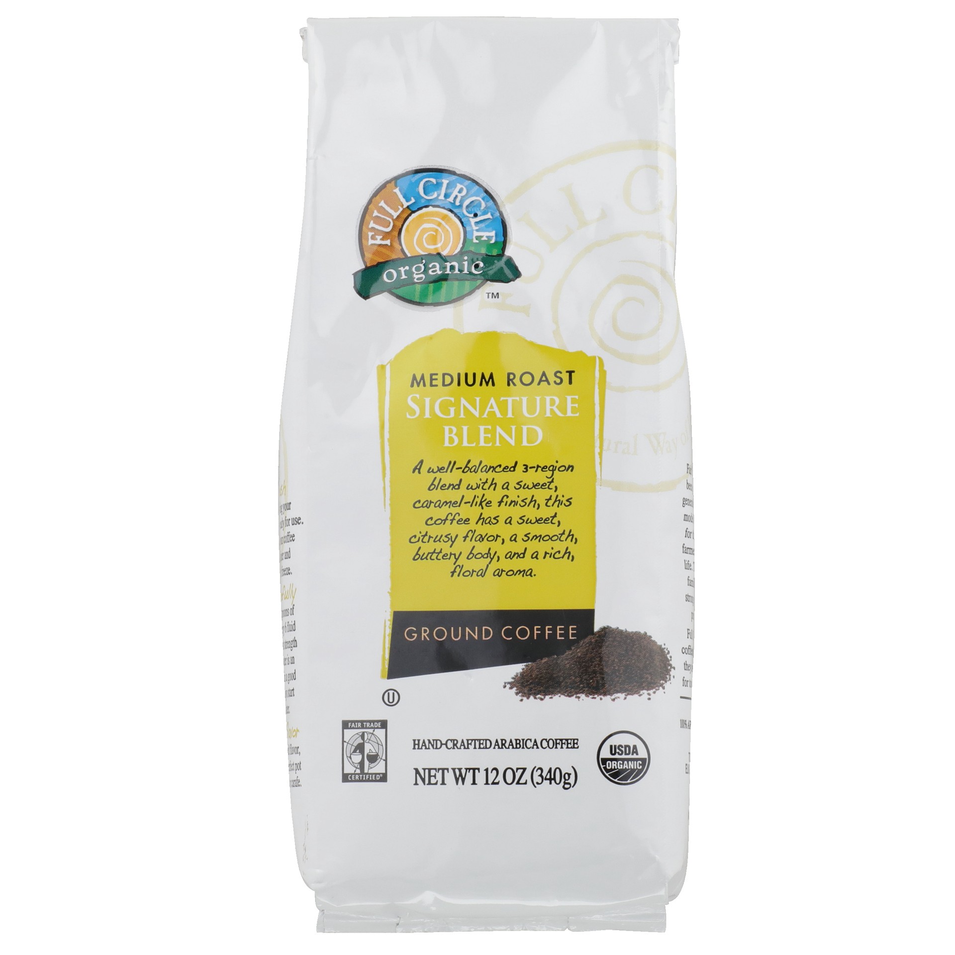slide 1 of 1, Full Circle Market Organic Medium/Medium Dark Roast Ground Signature Blend Coffee - 12 oz, 12 oz