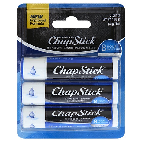 slide 1 of 1, Chapstick Lip Balm Moisturizer Reg - 3-., 15 oz