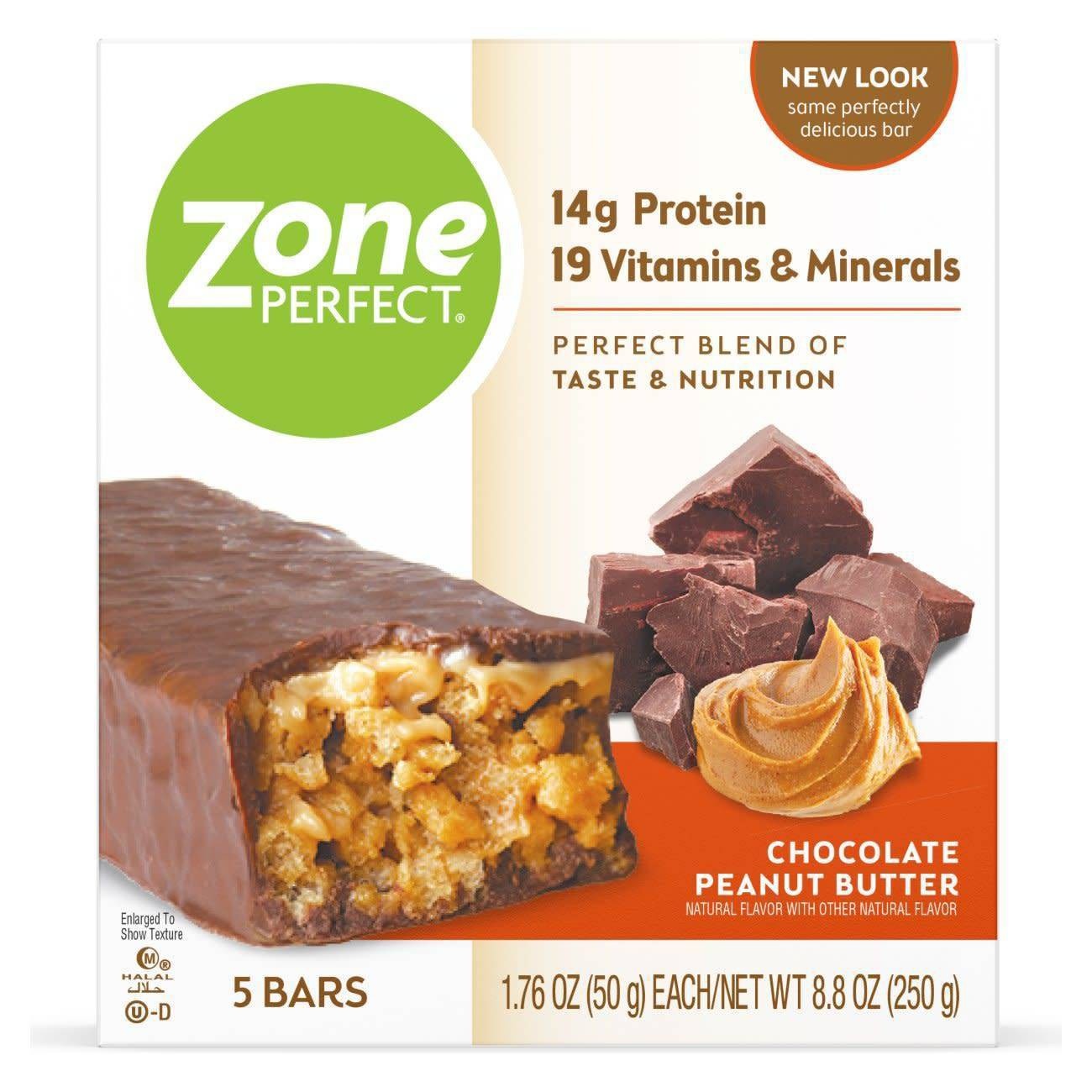 slide 1 of 1, Zone Perfect Chocolate Peanut Butter Nutrition Bars, 5 ct