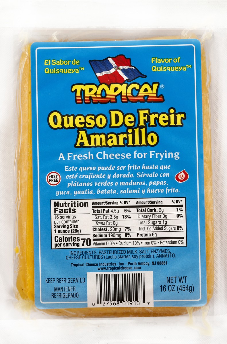 slide 2 of 5, Tropical Cheese Queso De Freir, Amarillo, 16 oz
