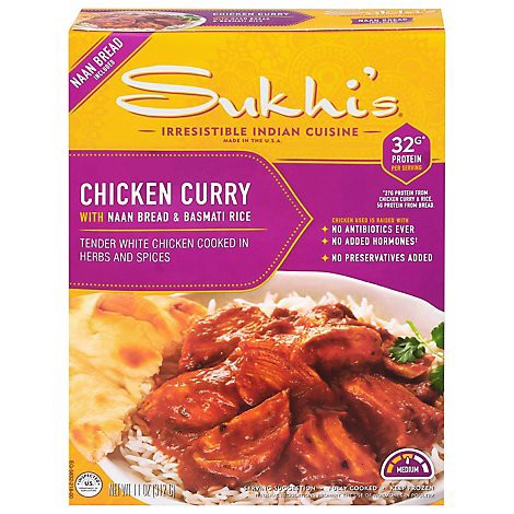 slide 1 of 1, Sukhi's Indian Classic Chicken Curry With Naan & Basmati Rice Frozen Meal - 11 Oz, 11 oz