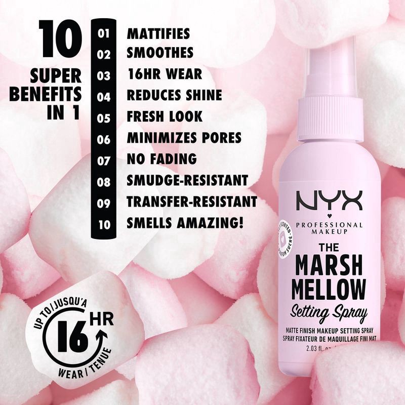 slide 8 of 10, NYX Professional Makeup Long Lasting Setting Spray - Marshmallow Scented - 2.03 fl oz, 2.03 fl oz