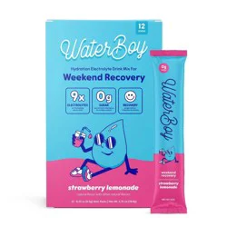 Waterboy Hydration + Weekend Recovery Dietary Supplement - Strawberry Lemonade - 2.75 oz/12 ct
