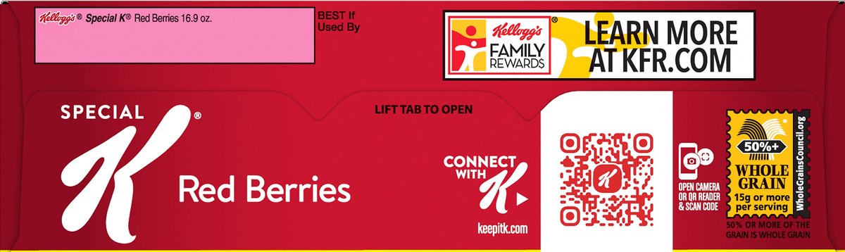 slide 7 of 7, Special K Kellogg''s Special K Breakfast Cereal, Family Breakfast, Made with Real Strawberries, Family Size, Red Berries, 16.9oz Box, 1 Box, 16.9 fl oz