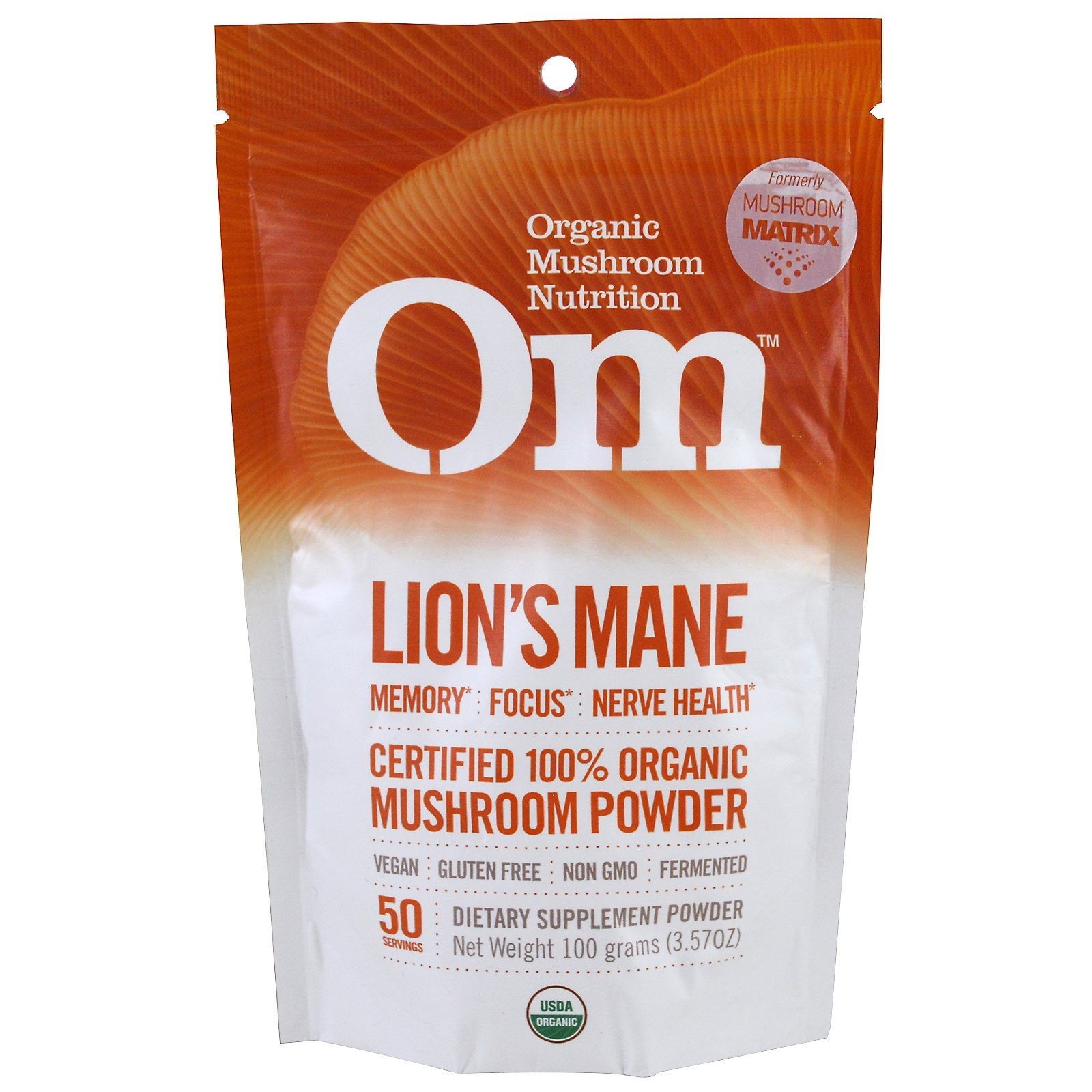 slide 1 of 1, Om Organic Lion's Mane Mushroom Powder 3.5 oz, 3.57 oz