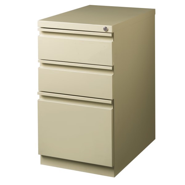slide 4 of 6, WorkPro 23""D Vertical 3-Drawer Letter-Size Mobile Pedestal File Cabinet, Metal, Putty, 1 ct