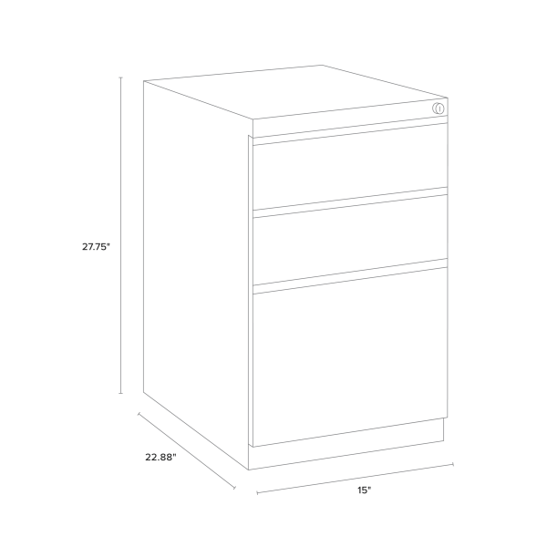 slide 3 of 6, WorkPro 23""D Vertical 3-Drawer Letter-Size Mobile Pedestal File Cabinet, Metal, Putty, 1 ct