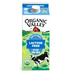 Organic Valley Lactose Free 0% Fat Free Milk 0.5 gal