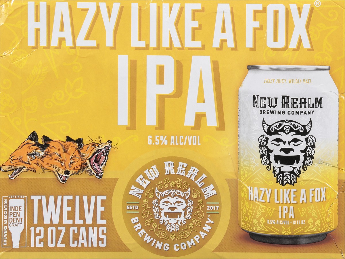 slide 5 of 9, New Realm Brewing Company Hazy IPA Hazy Like a Fox Beer 12 - 12 oz Cans, 144.1 ct