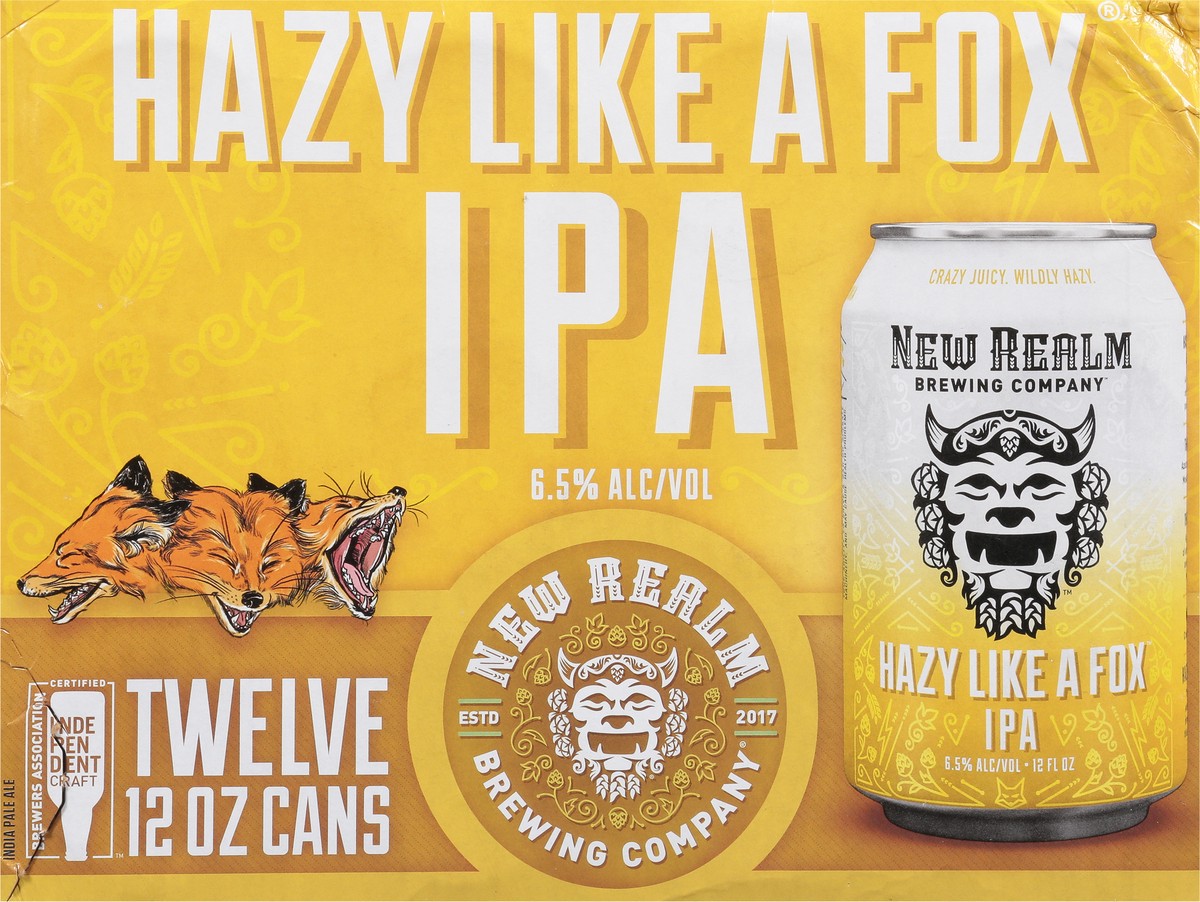 slide 9 of 9, New Realm Brewing Company Hazy IPA Hazy Like a Fox Beer 12 - 12 oz Cans, 144.1 ct