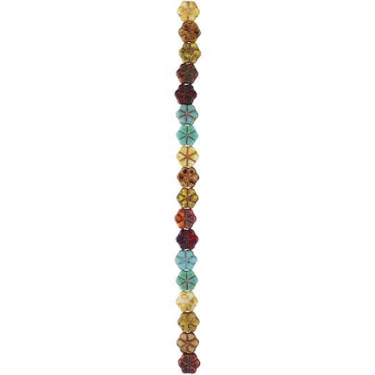 slide 1 of 5, Autumn Czech Glass Flower Beads, 10.6mm By Bead Landing, 10.6mm