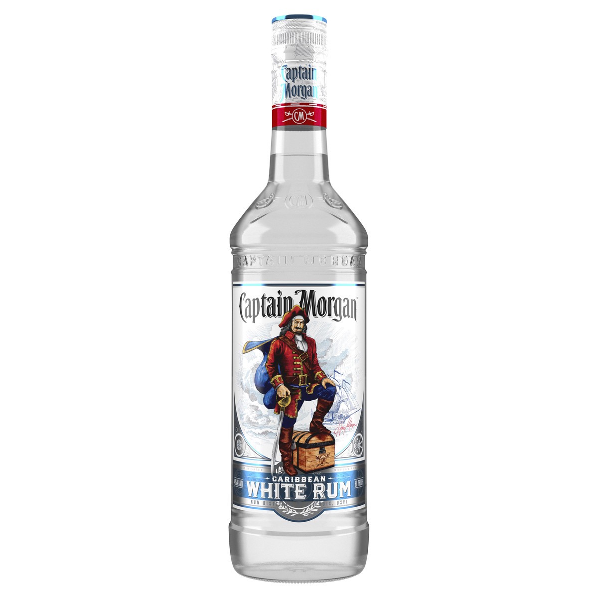 slide 1 of 6, Captain Morgan White Rum Bottle, 750 ml