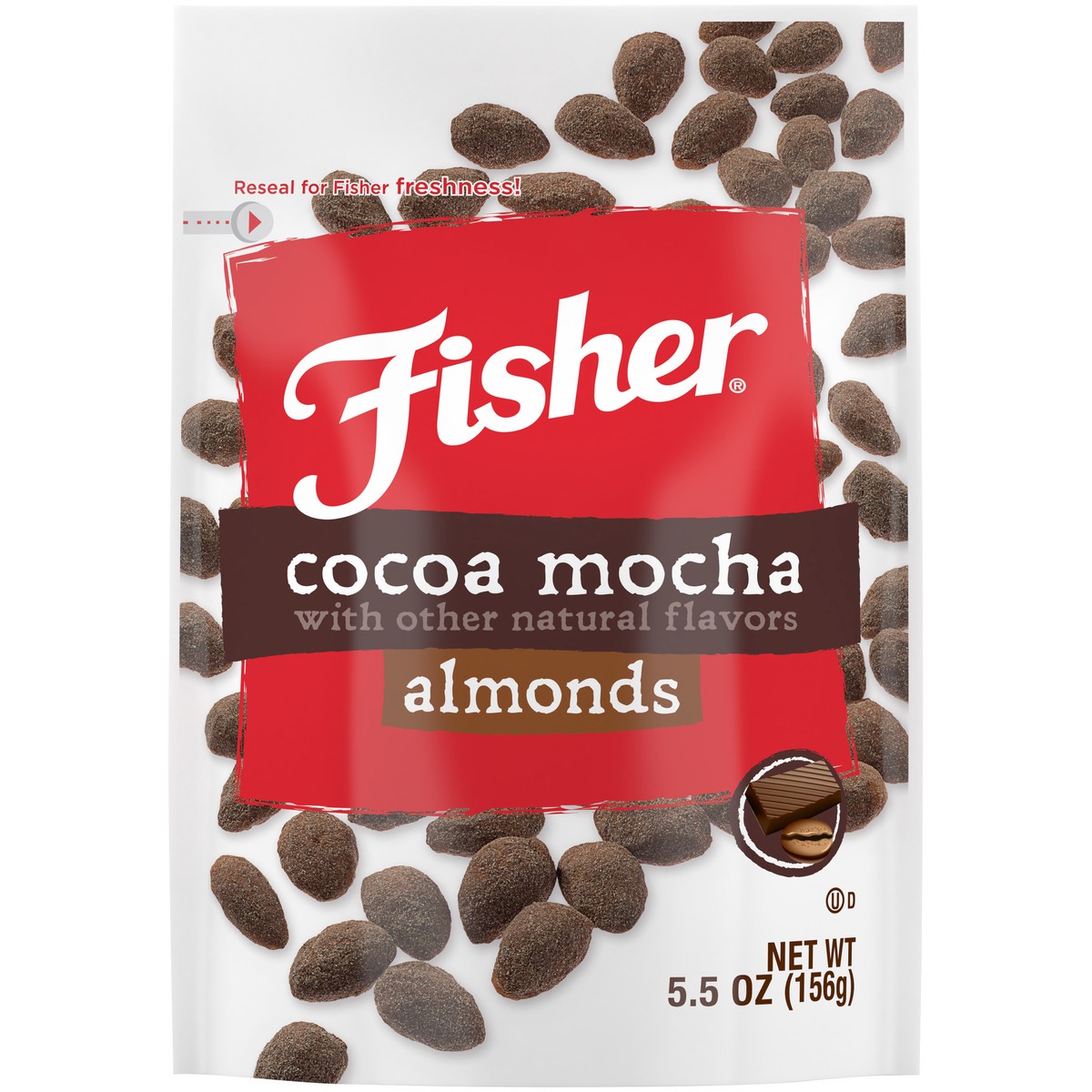 slide 3 of 14, Fisher Cocoa Mocha Almonds 6 ct Tray, 6 ct