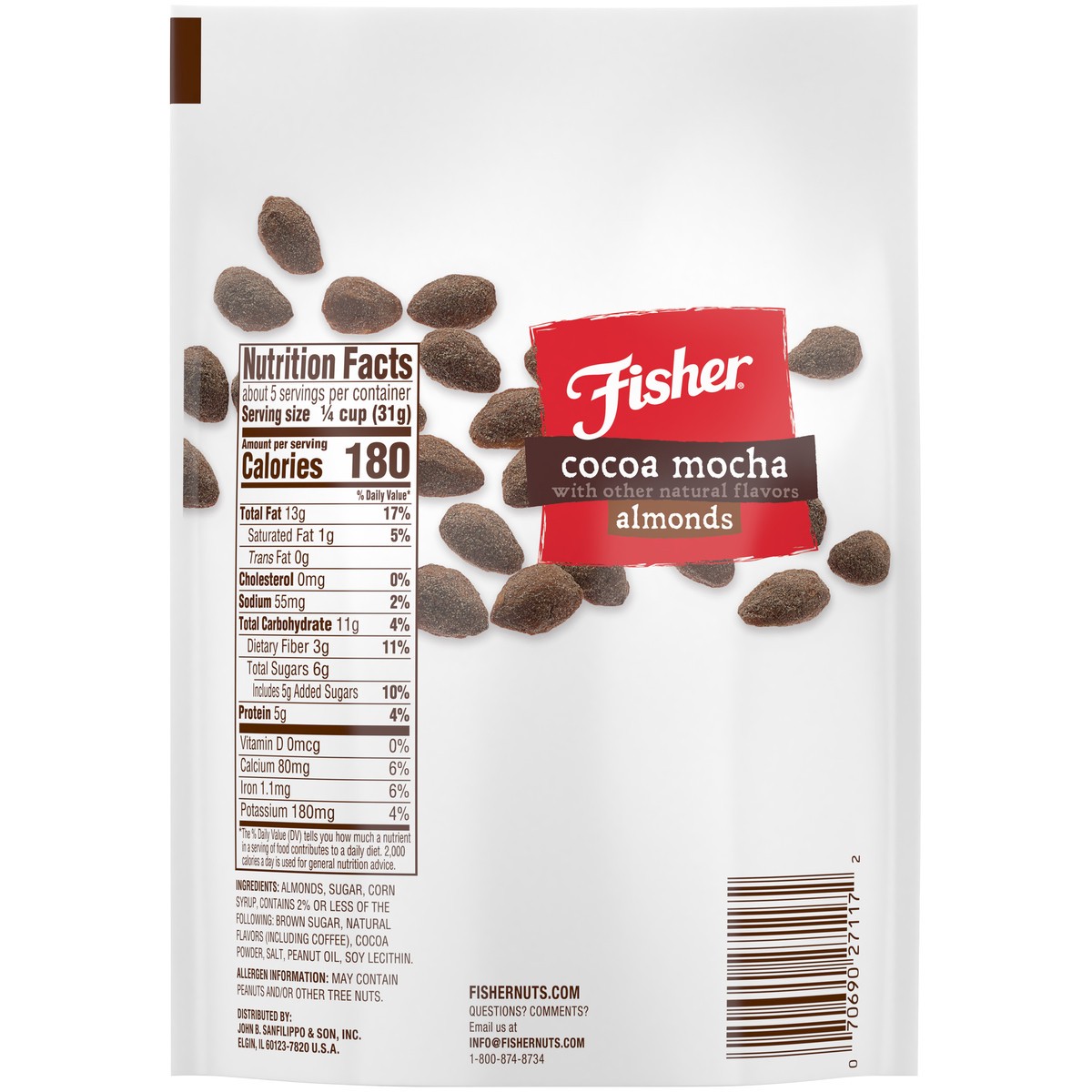 slide 5 of 14, Fisher Cocoa Mocha Almonds 6 ct Tray, 6 ct