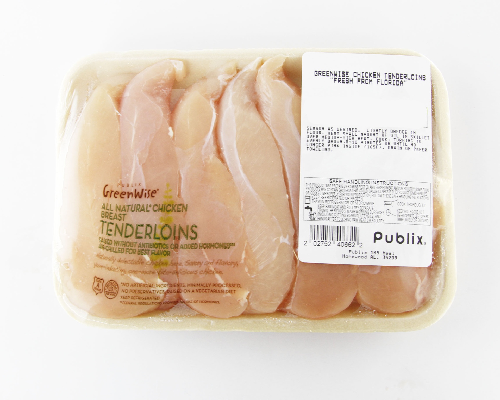 slide 1 of 1, Publix GreenWise Chicken Tenderloins, per lb