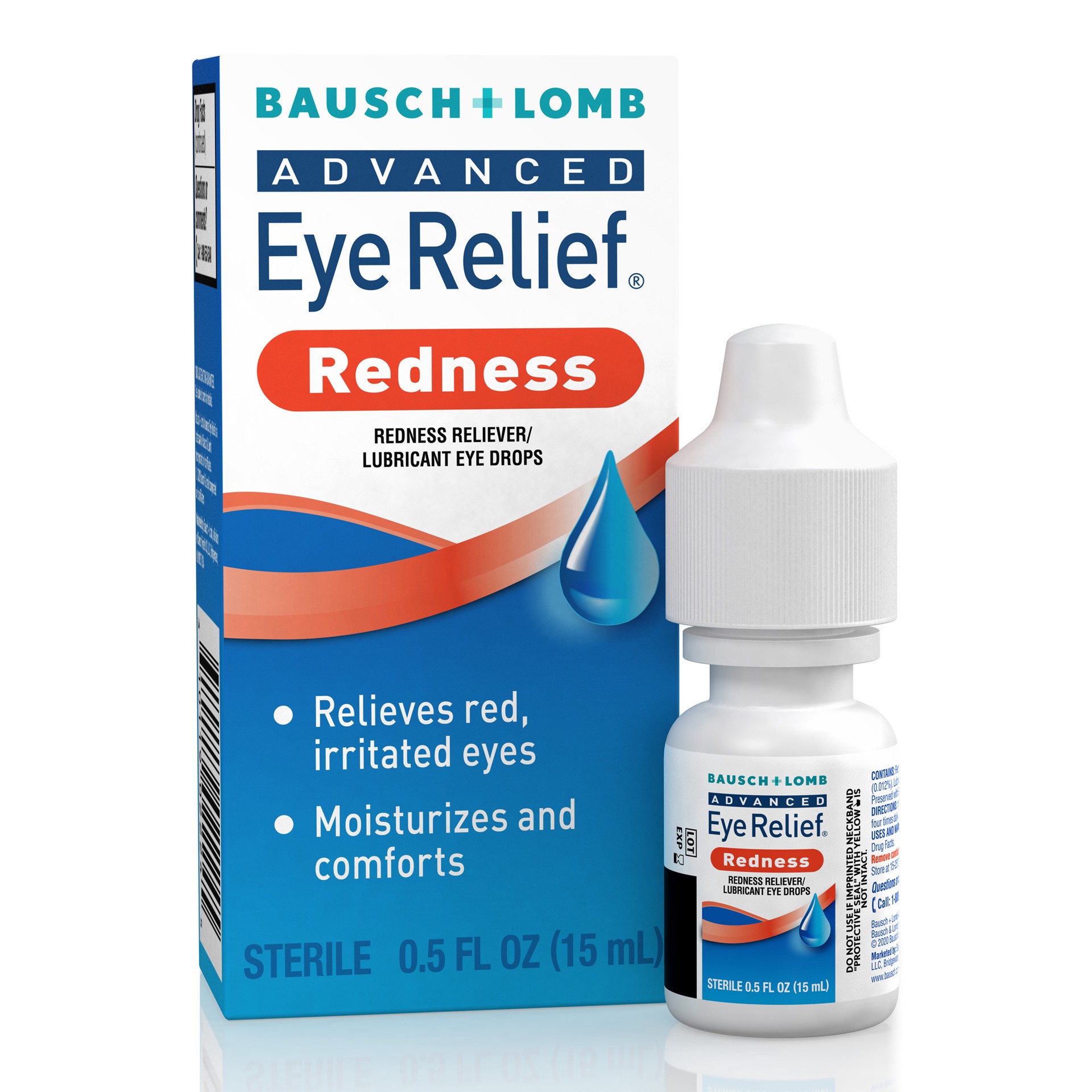 slide 1 of 2, Advanced Eye Relief Maximum Redness, Redness Reliever Lubricant Eye Drops from Bausch & Lomb, for Dry Eyes & Redness Relief, 0.5 Fl Oz (15 mL), 0.50 fl oz