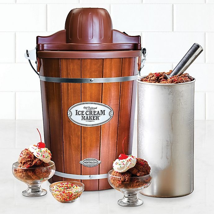 slide 2 of 2, Nostalgia Wooden Bucket Ice Cream Maker, 6 qt