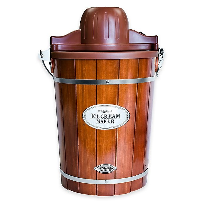 slide 1 of 2, Nostalgia Wooden Bucket Ice Cream Maker, 6 qt