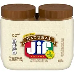 Jif Natural Creamy Low Sodium Peanut Butter Spread 2 ea