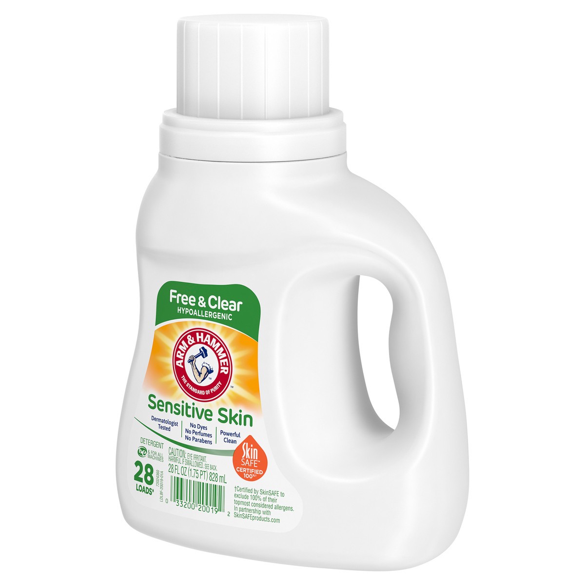 slide 10 of 11, ARM & HAMMER Sensitive Skin Free & Clear, 28 Loads Liquid Laundry Detergent, 28 Fl oz, 28 fl oz