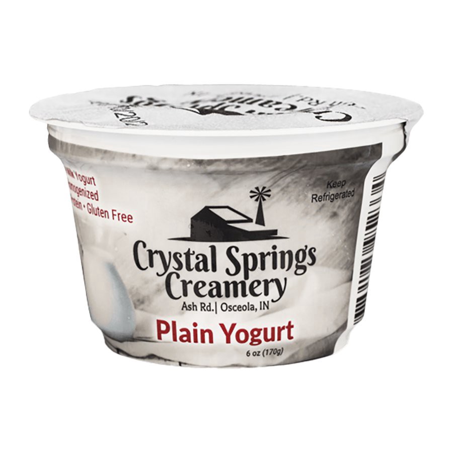 slide 1 of 1, Crystal Springs Creamery Plain Yogurt, 6 oz