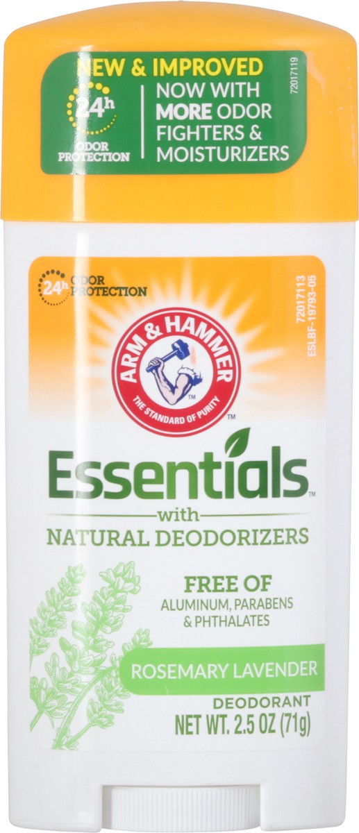 slide 11 of 12, ARM & HAMMER Essentials Deodorant- Fresh Rosemary Lavender- Solid Oval- 2.5oz- Made with Natural Deodorizers- Free From Aluminum, Parabens & Phthalates, 2.5 oz