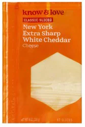 know & love NY Extra Sharp Cheddar Sliced 8 Ounces