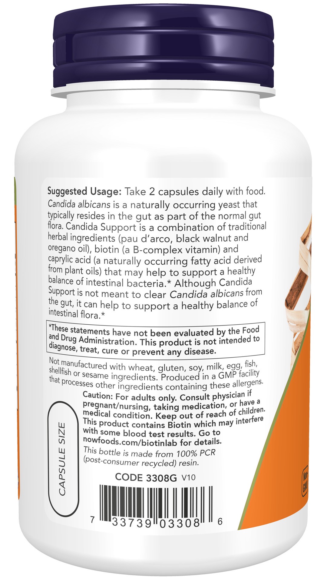 slide 3 of 4, NOW Candida Support - 90 Veg Capsules, 1 ct