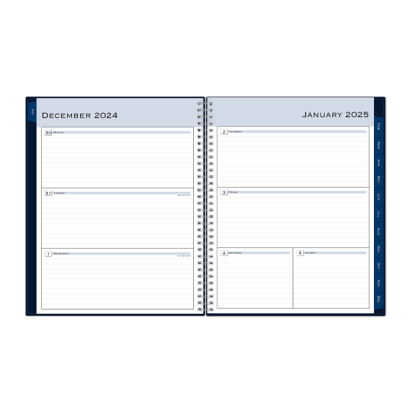 slide 2 of 8, 2025 Blue Sky Weekly/Monthly Planning Calendar, 8-1/2"" X 11"", Passages/Solid Navy, January To December, 1 ct