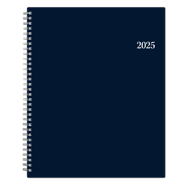 slide 1 of 8, 2025 Blue Sky Weekly/Monthly Planning Calendar, 8-1/2"" X 11"", Passages/Solid Navy, January To December, 1 ct