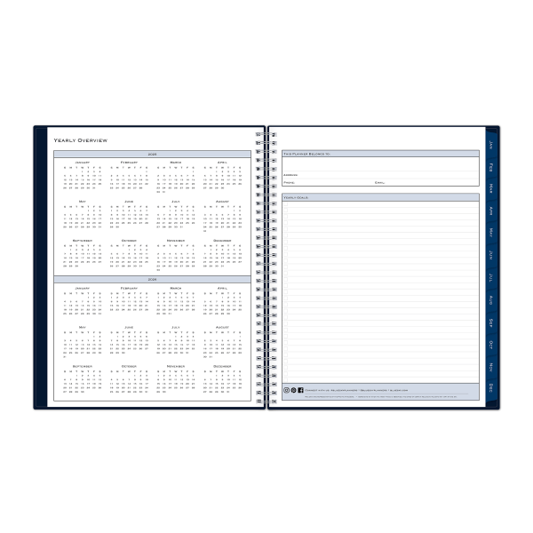 slide 8 of 8, 2025 Blue Sky Weekly/Monthly Planning Calendar, 8-1/2"" X 11"", Passages/Solid Navy, January To December, 1 ct