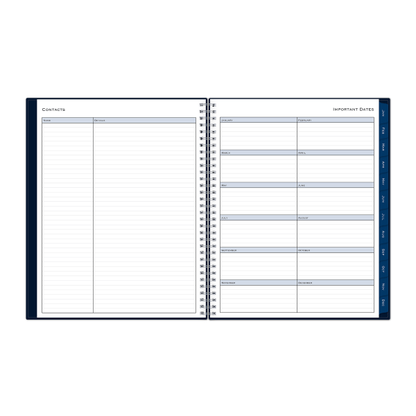 slide 4 of 8, 2025 Blue Sky Weekly/Monthly Planning Calendar, 8-1/2"" X 11"", Passages/Solid Navy, January To December, 1 ct