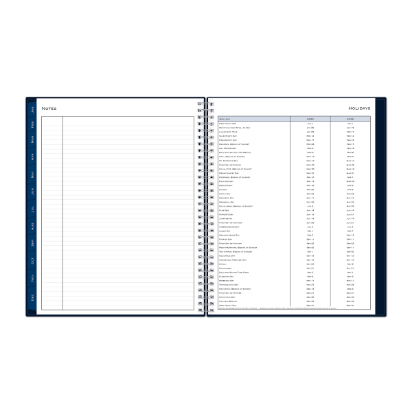 slide 7 of 8, 2025 Blue Sky Weekly/Monthly Planning Calendar, 8-1/2"" X 11"", Passages/Solid Navy, January To December, 1 ct
