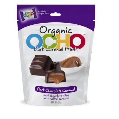 slide 1 of 1, OCHO Organic Mini Pouch Dark Caramel Chocolates, 3.5 oz