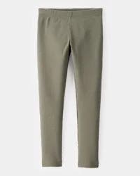 Carter's Carters Kid Solid Cotton Ribbed Stretch Leggings - Green Green 14