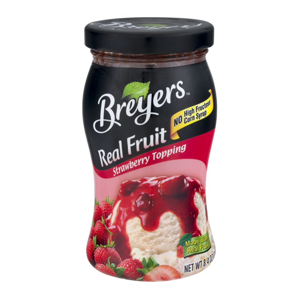 slide 1 of 2, Breyers Real Fruit Strawberry Topping, 8.4 oz