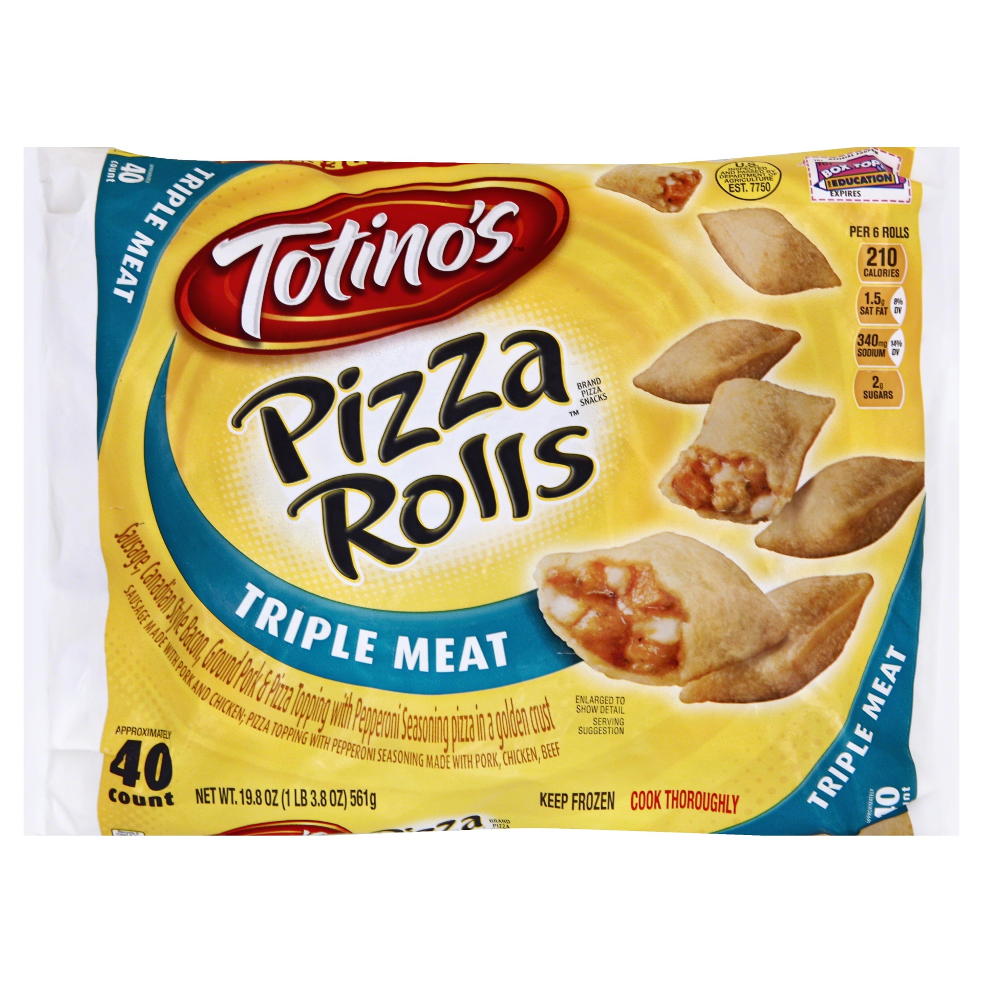 slide 1 of 1, Totino's Triple Meat Pizza Rolls , 40 ct