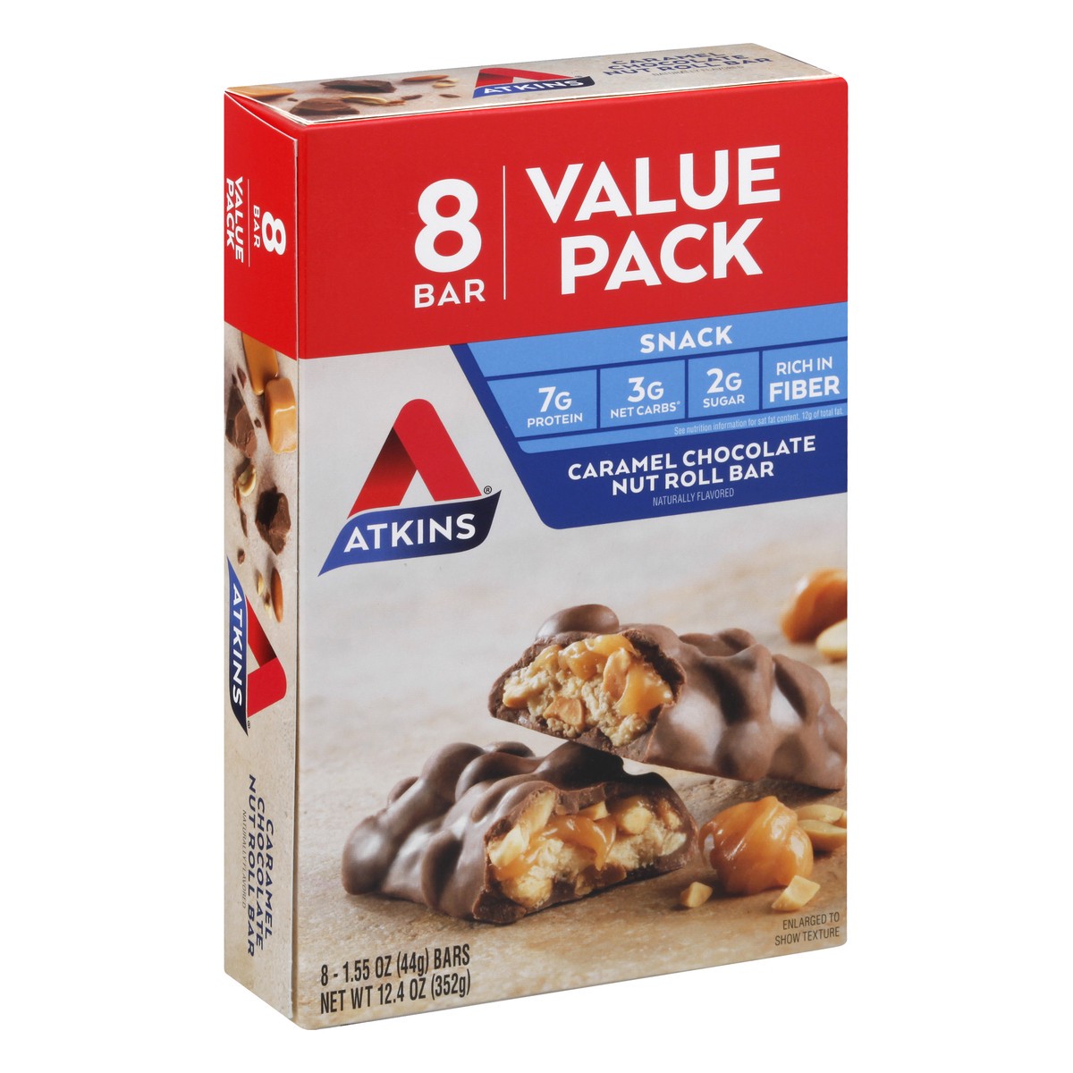 slide 4 of 9, Atkins Caramel Chocolate Nut Roll Value Pack 8 Ct, 8 ct
