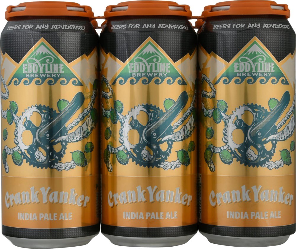 slide 4 of 4, Eddyline Brewery Crank Yanker India Pale Ale Beer 6-1 pt Cans, 6 ct; 12 fl oz