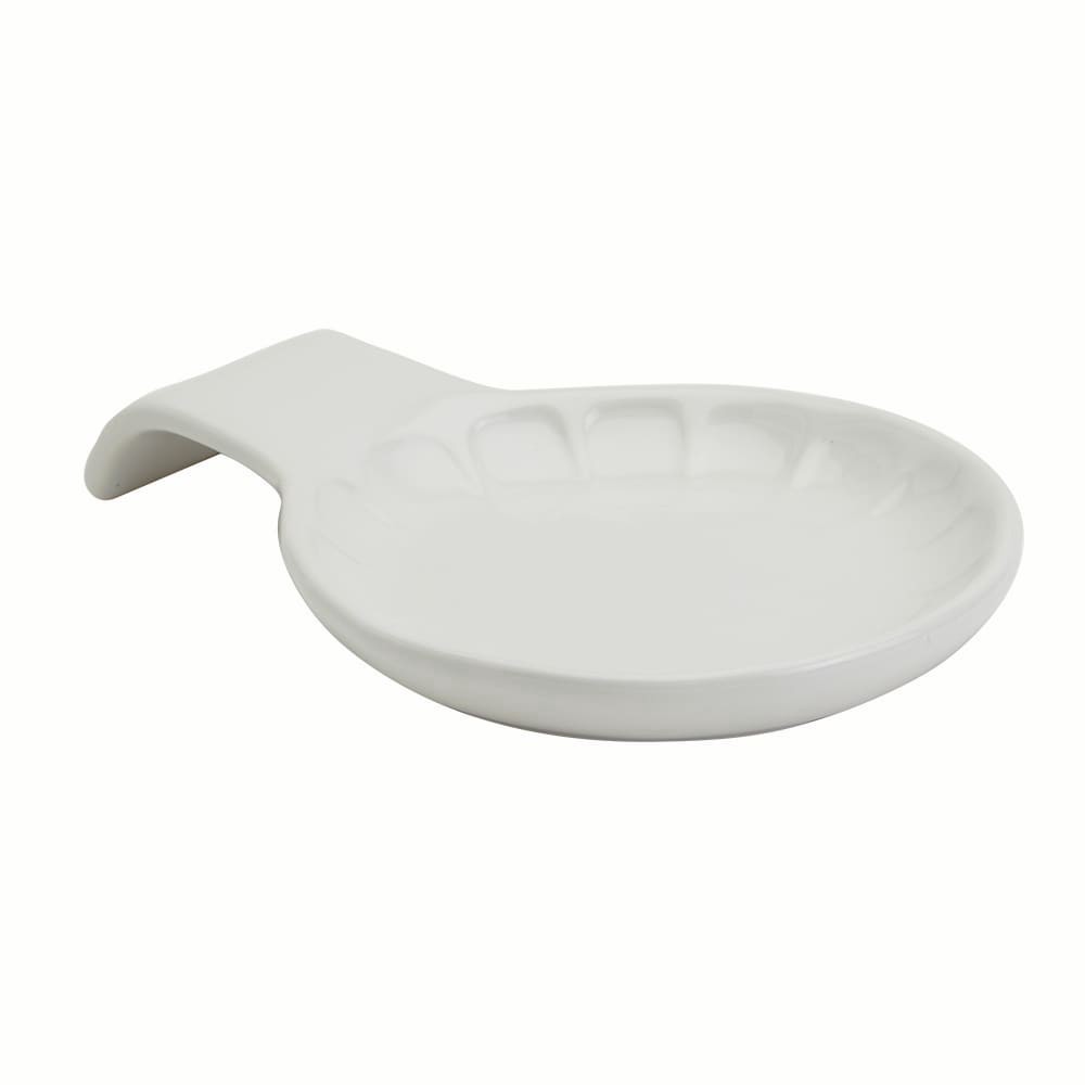 slide 1 of 1, Tabletops Unlimited Mason Craft And More Stoneware Cafe Spoon Rest - White, 1 ct
