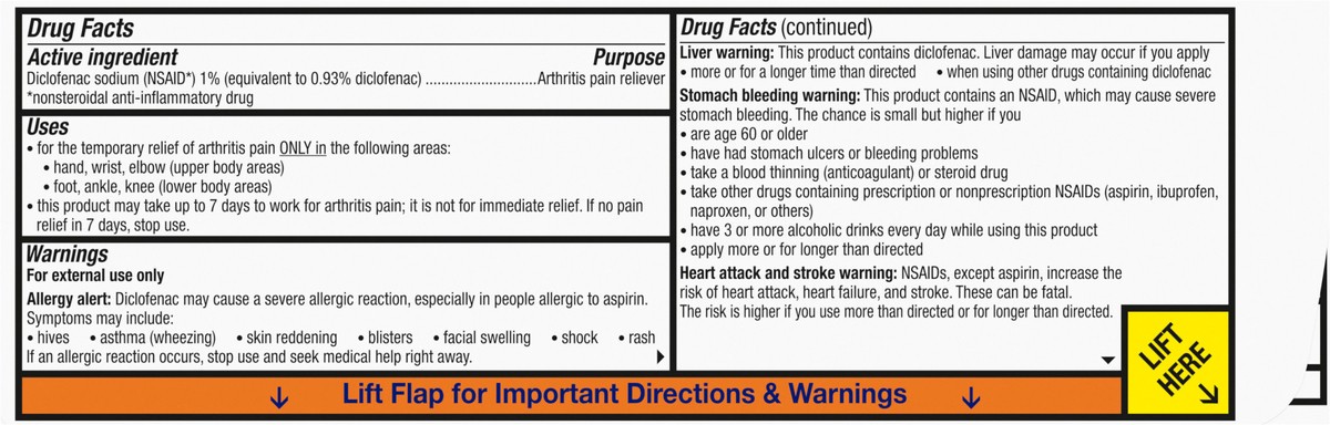 slide 8 of 9, Voltaren Arthritis Pain Gel for Powerful Topical Arthritis Pain Relief - 3.5 oz/100 g Tube, 3.53 oz