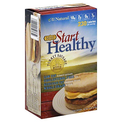 slide 1 of 1, Grand Prairie Start Healthy Turkey Sausage Muffins, 9.6 oz