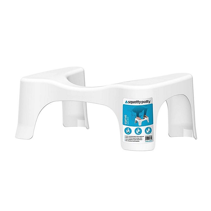 slide 2 of 6, Squatty Potty Curve Toilet Stool - White, 7 in