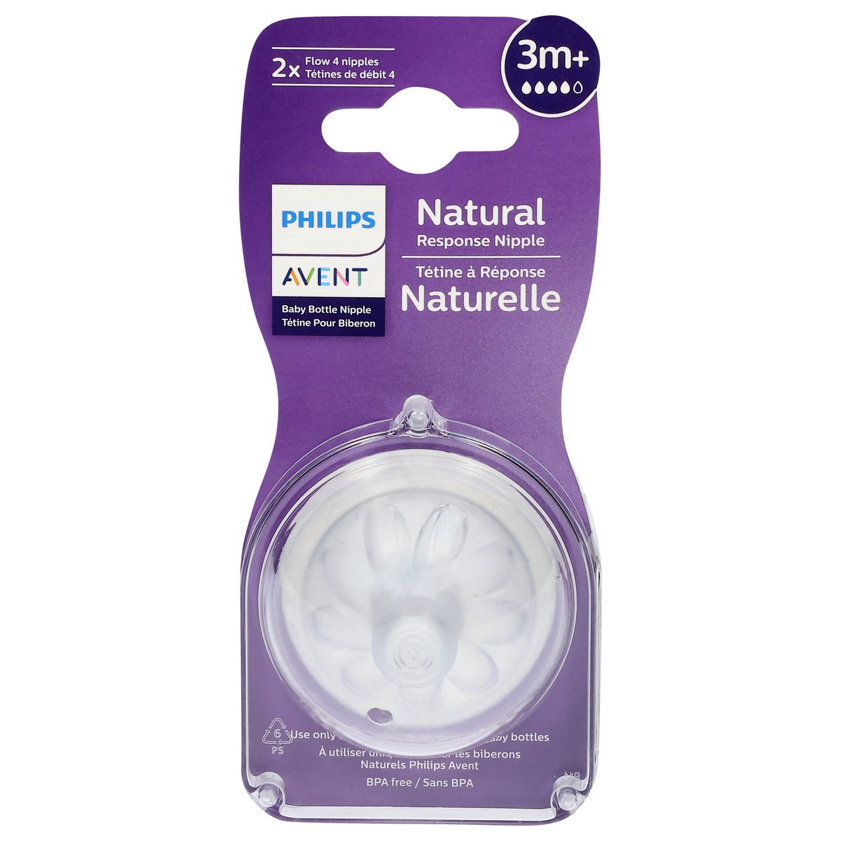 slide 1 of 38, Philips Avent 3 Months+ Natural 2x Flow Baby Bottle Nipple 4 Each, 4 ct