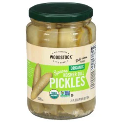 Woodstock Organic Spears Kosher Dill Pickles - 24 fl oz