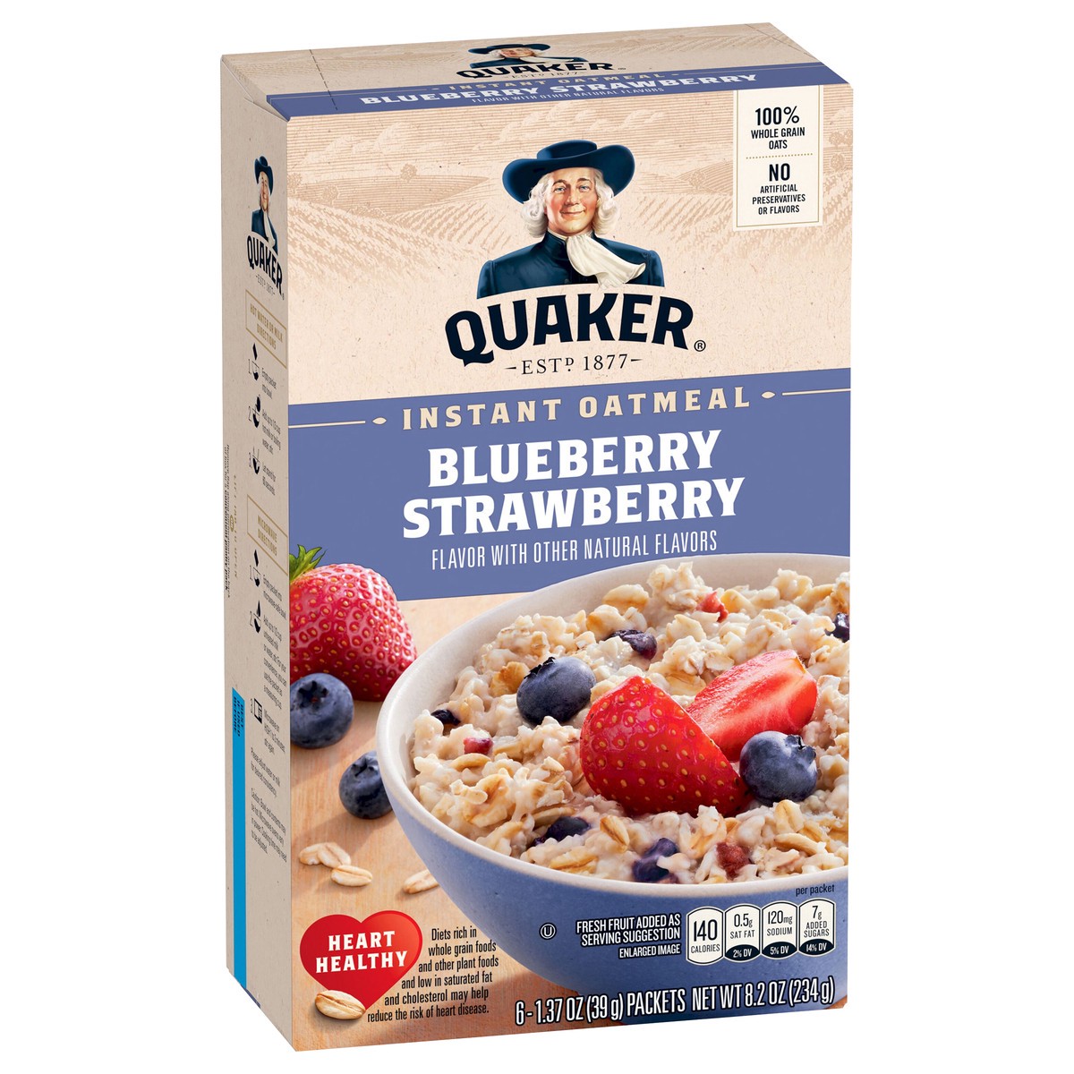 slide 9 of 11, Quaker Instant Oatmeal Blueberry Strawberry 1.37 Oz 6 Count, 8.2 oz