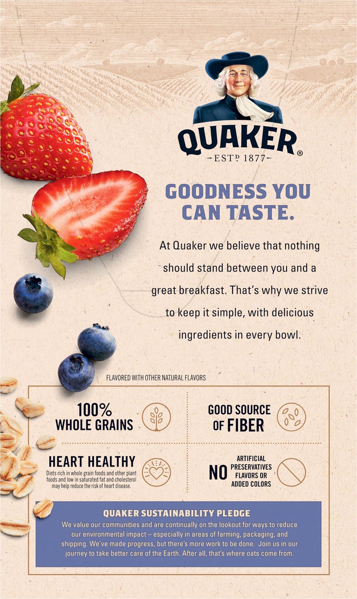 slide 6 of 11, Quaker Instant Oatmeal Blueberry Strawberry 1.37 Oz 6 Count, 8.2 oz