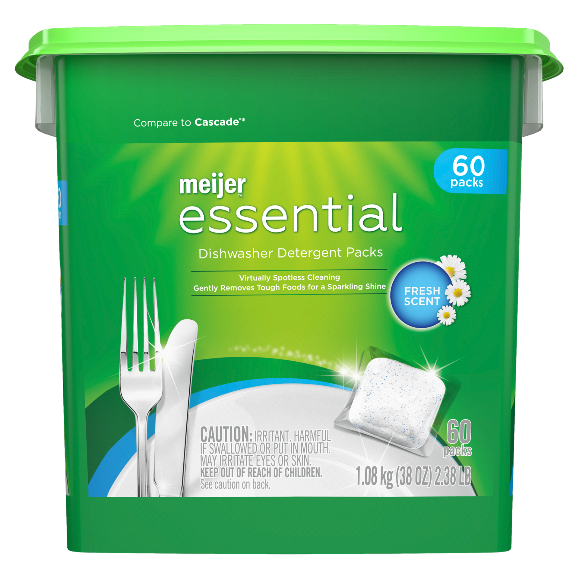 slide 1 of 5, Meijer Essential Dishwasher Pacs, Fresh Scent, 60 ct